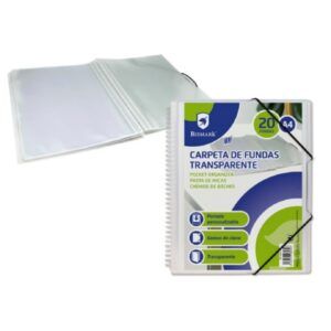 CARPETA 20-Fundas A-4 Bismark C/Espiral Fundas Transparente
