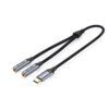 ADAPTADOR USB-C A 2 JACK 3.5 HEMBRA GRIS VENTION