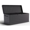 BAUL EXTERIOR 350 LITROS CON CERRADURA GRIS OSCURO ARTPLAST