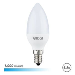 BOMBILLA LED C37 | 8.5W | 1000LM | E14 | LUZ FRIA | ELBAT