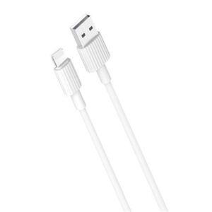 CABLE NB156 SILICONA USB - LIGHTNING | 2.4A | 1 MTR | BLANCO XO