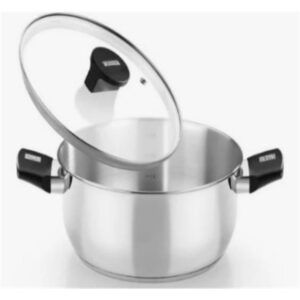 CACEROLA ACERO INOX CON TAPA VIDRIO 22CM ELITE MONIX