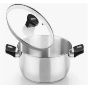 CACEROLA ACERO INOX CON TAPA VIDRIO 24CM ELITE MONIX