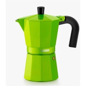 CAFETERA ITALIANA 3 TAZAS ALUMINIO VERDE MONIX