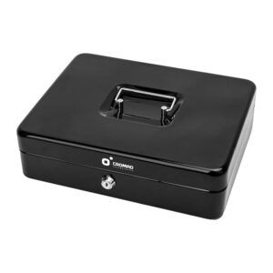 CAJA DE CAUDALES METÁLICA CON LLAVE 9X30X24CM 5 COMPARTIMENTOS CROMAD
