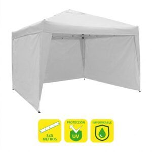 CARPA PLEGABLE ACERO 3X3 METROS BLANCA + 3 PAREDES PARA CARPA PLEGABLE