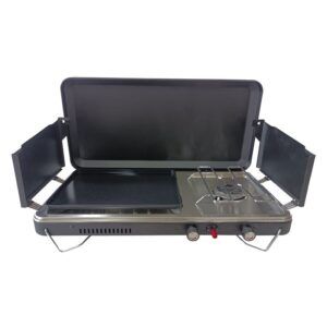 COCINA DE GAS PORTATIL PREMIUM OUTDOOR PLANCHA + DOBLE QUEMADOR MUVIP