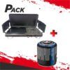 COCINA DE GAS PORTATIL PREMIUM PLANCHA + DOBLE QUEMADOR + CARTUCHO DE GAS