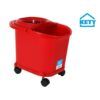CUBO 16L C/ RUEDAS ASA Y ESCURRIDOR ROJO KETY