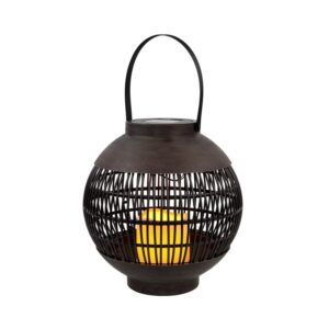 FAROL SOLAR LED REDONDO EXTERIOR MARRON 3000K