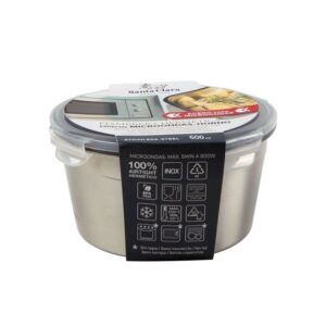 FIAMBRERA ACERO 0.6L REDONDO MICROHORNO STA CLARA