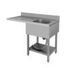 FREGADERO INDUSTRIAL 140X70X85CM CUBETA DERECHA Y ESTANTE CHEF PRO