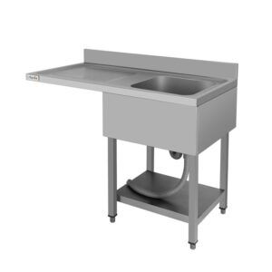 FREGADERO INDUSTRIAL 140X70X85CM CUBETA DERECHA Y ESTANTE CHEF PRO