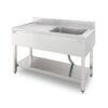 FREGADERO INDUSTRIAL 140X70X85CM CUBETA DERECHA Y ESTANTE CHEF PRO