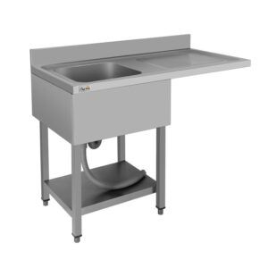 FREGADERO INDUSTRIAL 140X70X85CM CUBETA IZQUIERDA Y ESTANTE CHEF PRO