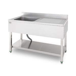 FREGADERO INDUSTRIAL 140X70X85CM CUBETA IZQUIERDA Y ESTANTE CHEF PRO