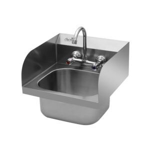 FREGADERO MURAL ACERO INOX PROFESIONAL CON GRIFO Y BACKSPLASH CHEF PRO