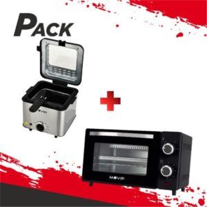 FREIDORA 1.5 LITROS INOXIDABLE 1000W + HORNO 10 LITROS 650W INOX