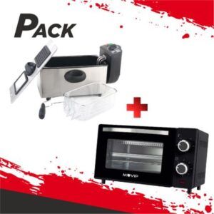 FREIDORA 3 LITROS INOXIDABLE 2000W + HORNO 10 LITROS 650W INOX