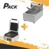 FREIDORA ELÉCTRICA 9 LITROS 2500W + SANDWICHERA INDUSTRIAL PLACA LISA 180W