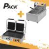 FREIDORA PROFESIONAL 9 LITROS 2500W + SANDWICHERA INDUSTRIAL DOBLE 3600W