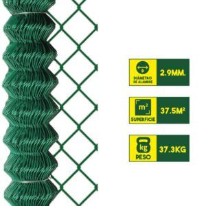 MALLA DE VALLADO PLASTIFICADA 60X60X2.9MM 1.5X25 METROS SUNGARDEN