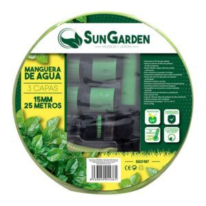 MANGUERA AGUA 3 CAPAS 15MM 25METROS SUNGARDEN