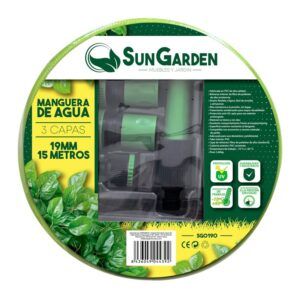 MANGUERA AGUA 3 CAPAS 19MM 15METROS SUNGARDEN
