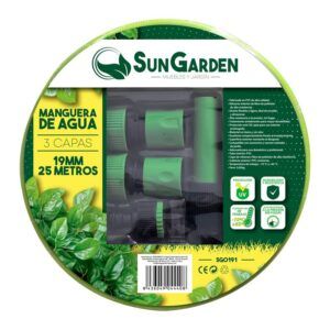 MANGUERA AGUA 3 CAPAS 19MM 25METROS SUNGARDEN