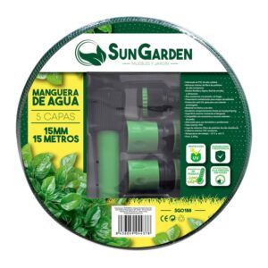 MANGUERA AGUA 5 CAPAS 15MM 15METROS SUNGARDEN
