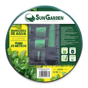 MANGUERA AGUA 5 CAPAS 15MM 25METROS SUNGARDEN