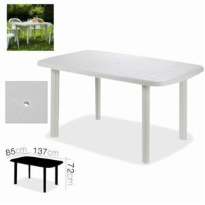 MESA DE JARDÍN FARO BLANCA 137X85XH72CM