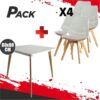 MESA DESIGN D900 80X80CM BLANCA + 4 SILLAS DESIGN D1000 TRANSPARENTES