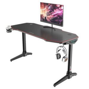 MESA GAMING PRO800 XL FIBRA CARBONO | LUZ RGB | ALFOMBRILLA 140CM MUVIP