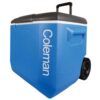 NEVERA RIGIDA 56 LITROS BLACK & BLUE CON RUEDAS 60QT COLEMAN