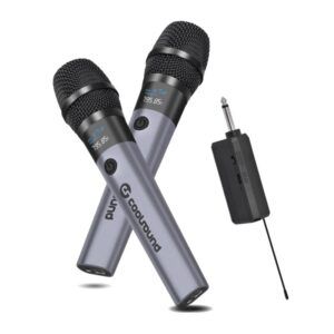 PACK 2 MICROFONOS INALÁMBRICOS UHF CON RECEPTOR Y BATERÍA COOLSOUND