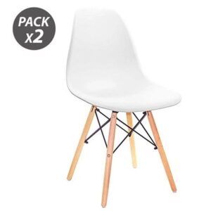 PACK 2 SILLAS DESIGN D100 BLANCAS MUVIP