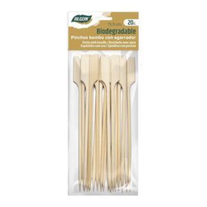PACK 20 PINCHOS BAMBU CON AGARRADOR 13.5CM