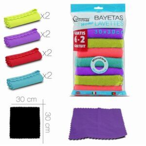 PACK 8 BAYETAS MICROFIBRAS 4 COLORES 30X30 URBAN LIVING