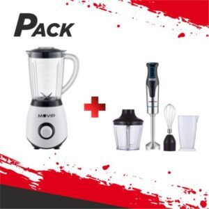 PACK BATIDORA DE VASO 1300W + BATIDORA DE MANO CON ACCESORIOS MUVIP