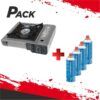 PACK COCINA GAS PORTATIL MUVIP + 4 CARTUCHOS GAS CAMPINGAZ