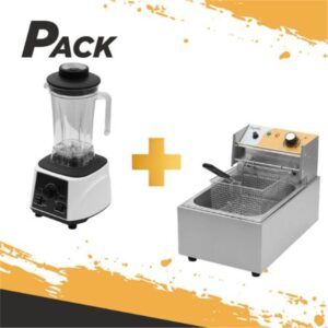 PACK FREIDORA INDUSTRIAL 9 LTROS 2500W + BATIDORA PROFESIONAL 2000W CHEFPRO
