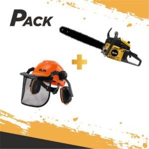 PACK MOTOSIERRA GASOLINA 63.3CC 50CM + CASCO SEGURIDAD COMPLETO BLIM