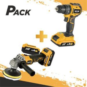 RADIAL 20V 115MM S/CARBONES + TALADRO PERCUTOR S/CARBONES 20V | BATERIA 2AH