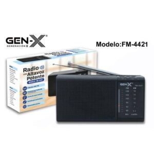 RADIO PORTATIL AM/FM DIAL CLASICO ALTA SENSIBILIDAD NEGRA GEN-X