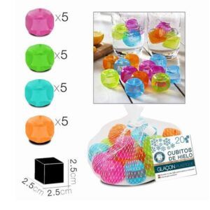 SET 20 CUBITOS DE HIELO REUTILIZABLES COLORES