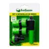 SET 4PCS BOQUILLA DE RIEGO + ADAPTADORES PARA MANGUERA 3/4