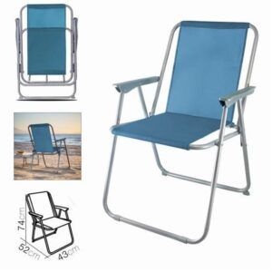 SILLA DE PLAYA PLEGABLE 52X43X74 AZUL PETROLEO