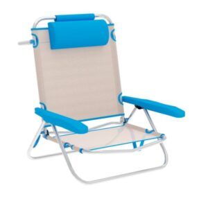 SILLA PLEGABLE 5 POSICIONES ALUMINIO 65.5X44X82CM CON COJÍN Y ASA