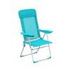SILLA PLEGABLE 5 POSICIONES ALUMINIO C/COJIN AGUAMARINA 60X60X110CM